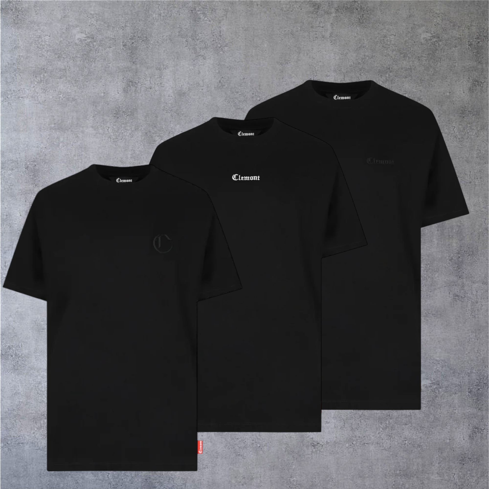 Camisetas 3-Pack Clemont Elevazione Negro
