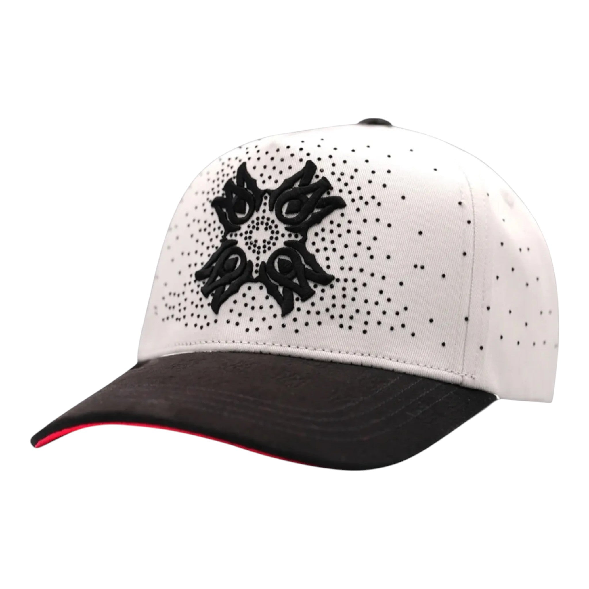 Unique Clothes Bigg Boss white and black baseball cap with a raised logo and perforated detailing