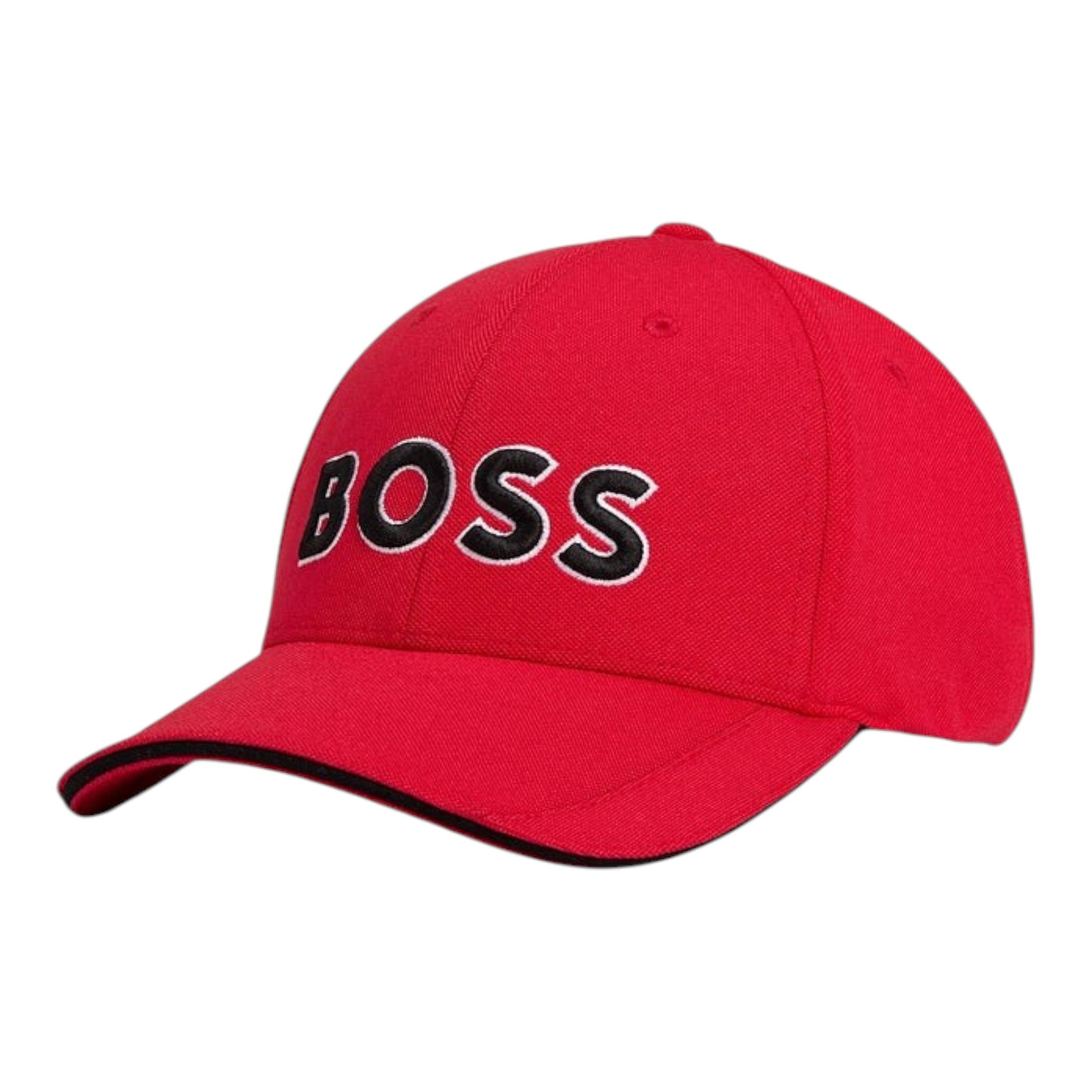 Unique Clothes Hugo Boss red baseball cap with black embroidered logo and trim