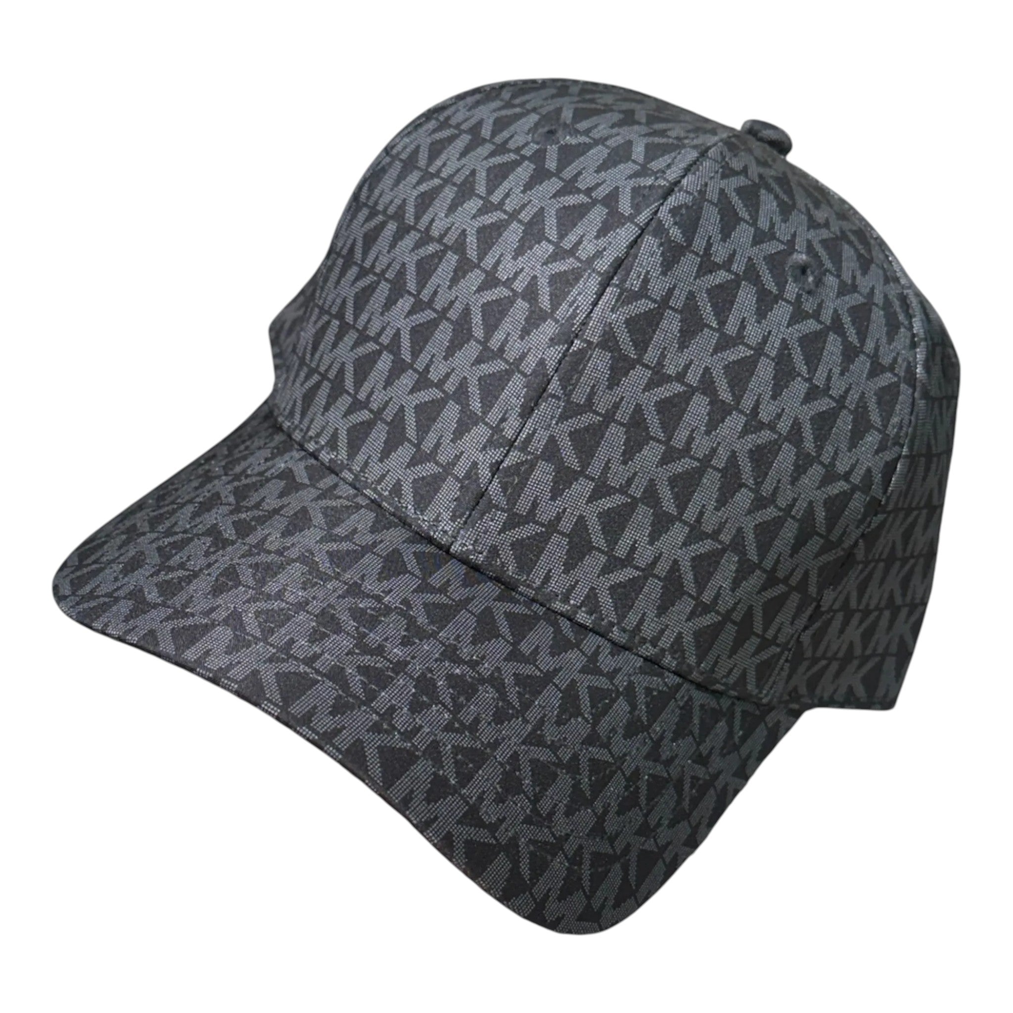 Unique Clothes Michael Kors baseball cap in black with an all-over grey MK monogram print and structured design.