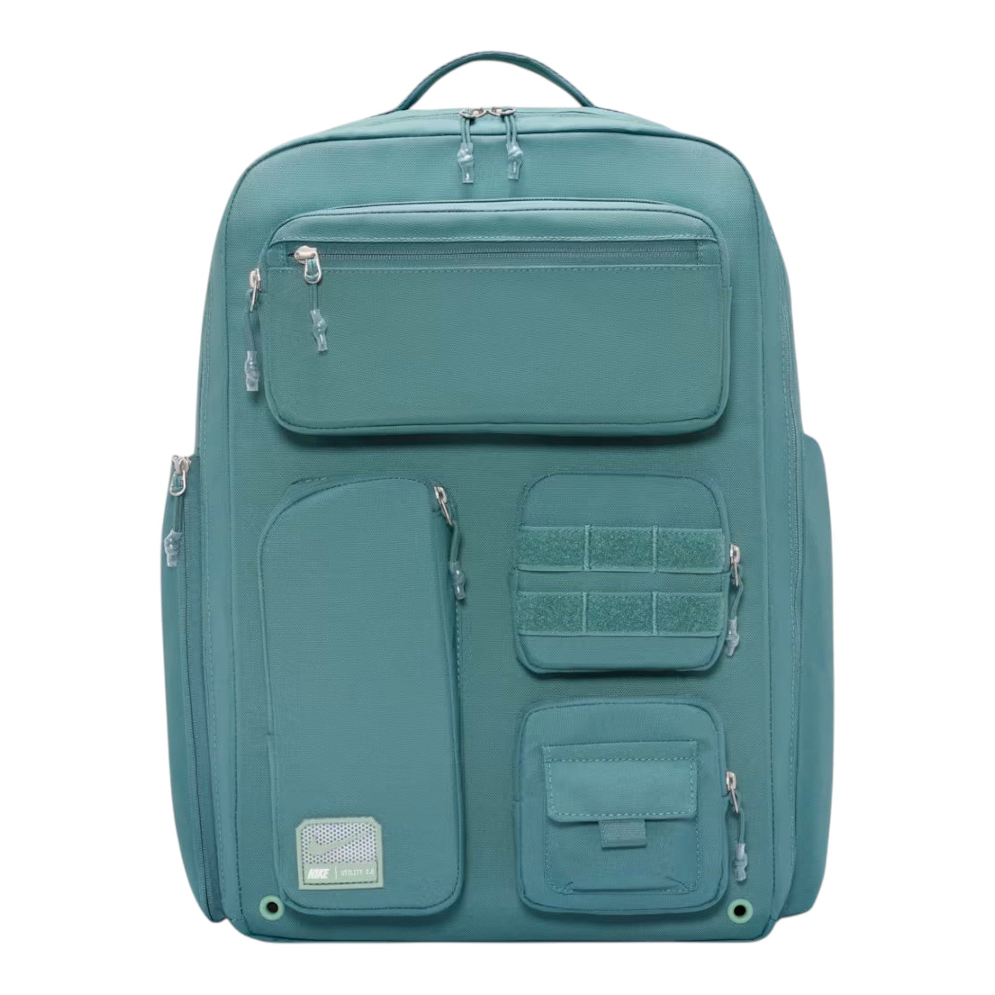 Unique Clothes Nike teal utility backpack with multiple front pockets and zip closures for gym or daily use